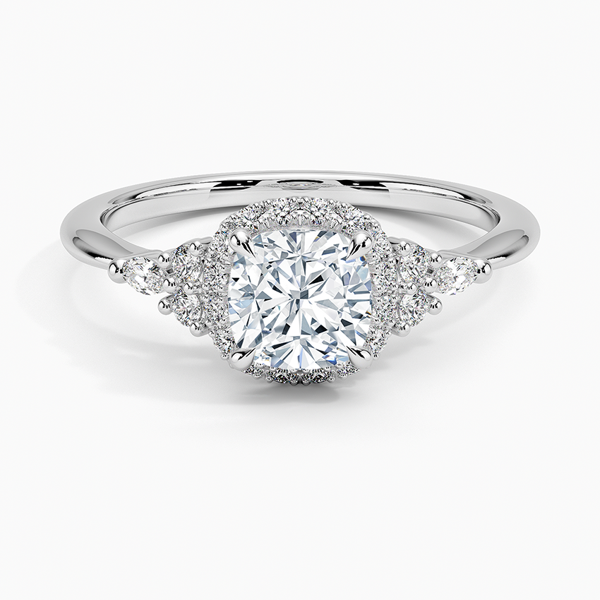 1.25 Karat Cushion Halo Tasarım Tektaş Laboratuvar Pırlanta Yüzük 18K -Amara - Bold Diamonds