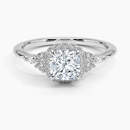 1.25 Karat Cushion Halo Tasarım Tektaş Laboratuvar Pırlanta Yüzük 18K -Amara - Bold Diamonds