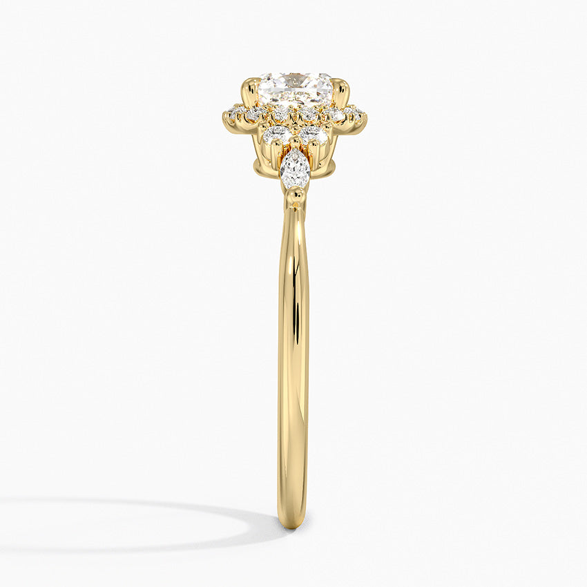1.25 Karat Cushion Halo Tasarım Tektaş Laboratuvar Pırlanta Yüzük 18K -Amara - Bold Diamonds