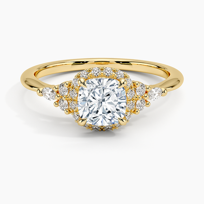 1.25 Karat Cushion Halo Tasarım Tektaş Laboratuvar Pırlanta Yüzük 18K -Amara - Bold Diamonds