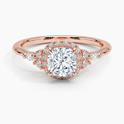 1.25 Karat Cushion Halo Tasarım Tektaş Laboratuvar Pırlanta Yüzük 18K -Amara - Bold Diamonds