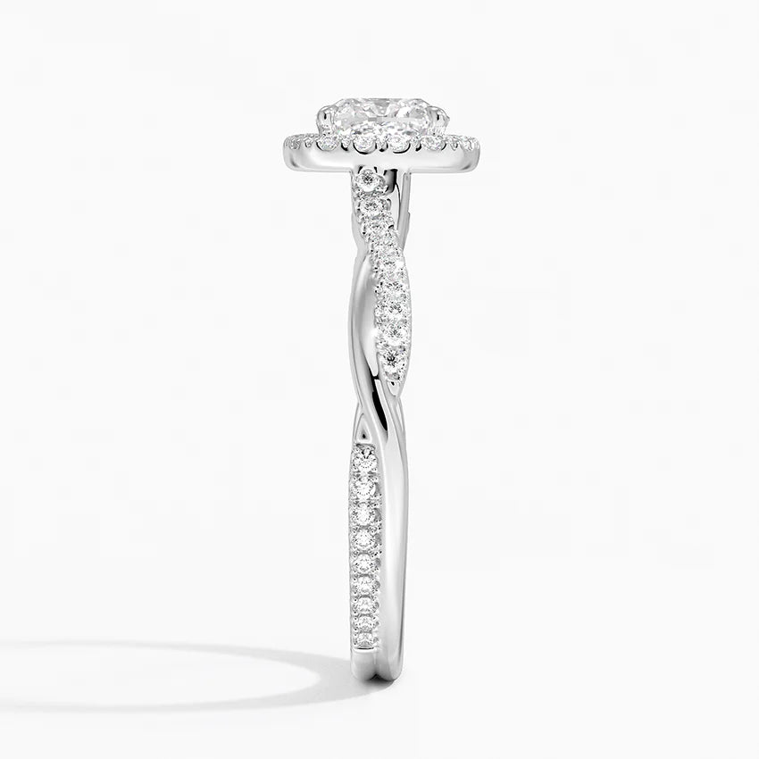 1.25 Karat Cushion Halo Tasarım Tektaş Laboratuvar Pırlanta Yüzük 18K -Diamora - Bold Diamonds
