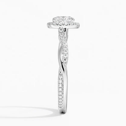 1.25 Karat Cushion Halo Tasarım Tektaş Laboratuvar Pırlanta Yüzük 18K -Diamora - Bold Diamonds