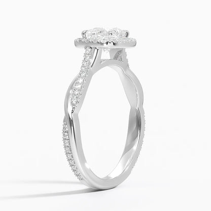 1.25 Karat Cushion Halo Tasarım Tektaş Laboratuvar Pırlanta Yüzük 18K -Diamora - Bold Diamonds