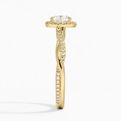 1.25 Karat Cushion Halo Tasarım Tektaş Laboratuvar Pırlanta Yüzük 18K -Diamora - Bold Diamonds