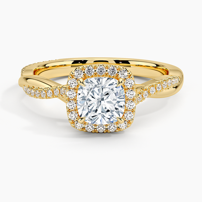 1.25 Karat Cushion Halo Tasarım Tektaş Laboratuvar Pırlanta Yüzük 18K -Diamora - Bold Diamonds