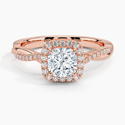 1.25 Karat Cushion Halo Tasarım Tektaş Laboratuvar Pırlanta Yüzük 18K -Diamora - Bold Diamonds