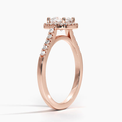 1,25 Karat Cushion Halo Tasarım Tektaş Laboratuvar Pırlanta Yüzük 18K- Lunara - Bold Diamonds