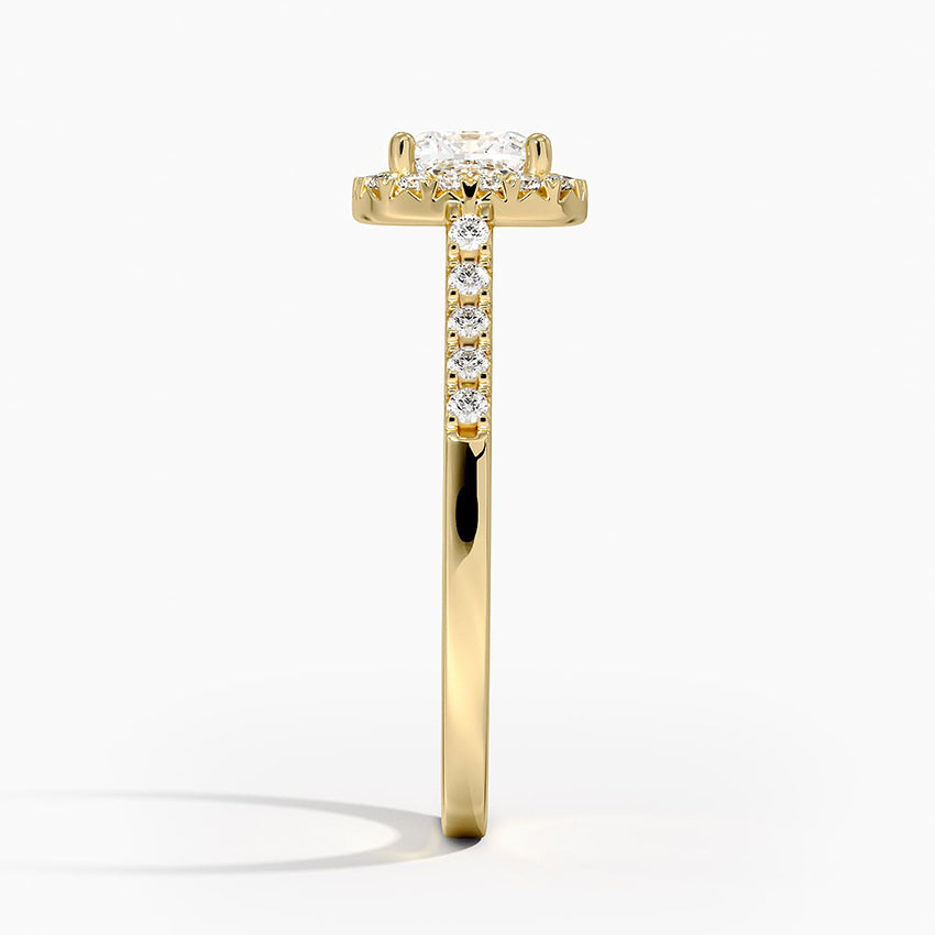 1,25 Karat Cushion Halo Tasarım Tektaş Laboratuvar Pırlanta Yüzük 18K- Lunara - Bold Diamonds