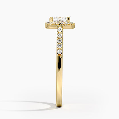 1,25 Karat Cushion Halo Tasarım Tektaş Laboratuvar Pırlanta Yüzük 18K- Lunara - Bold Diamonds