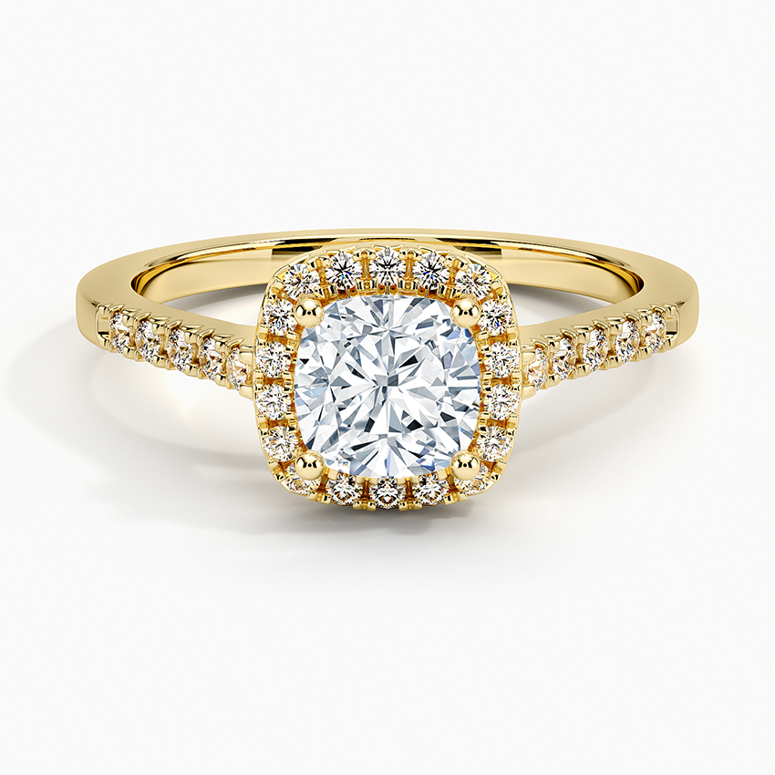 1,25 Karat Cushion Halo Tasarım Tektaş Laboratuvar Pırlanta Yüzük 18K- Lunara - Bold Diamonds