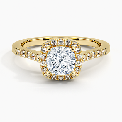 1,25 Karat Cushion Halo Tasarım Tektaş Laboratuvar Pırlanta Yüzük 18K- Lunara - Bold Diamonds