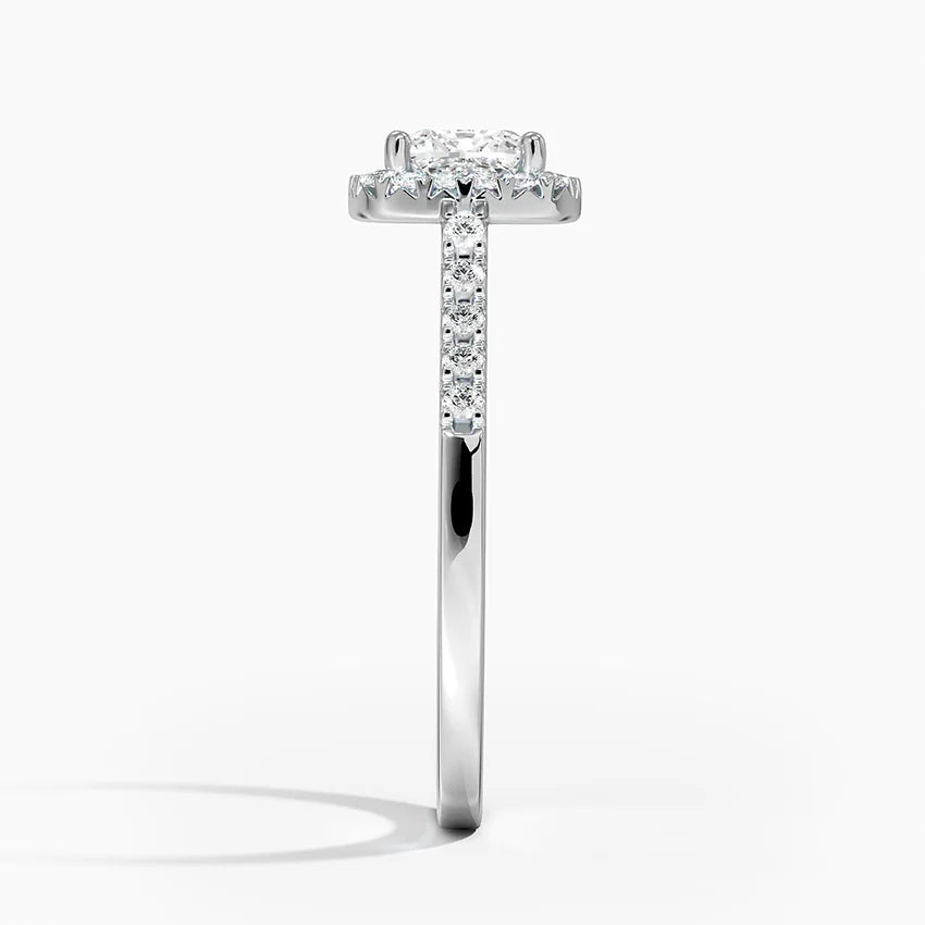 1,25 Karat Cushion Halo Tasarım Tektaş Laboratuvar Pırlanta Yüzük 18K- Lunara - Bold Diamonds
