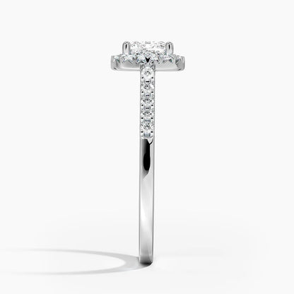 1,25 Karat Cushion Halo Tasarım Tektaş Laboratuvar Pırlanta Yüzük 18K- Lunara - Bold Diamonds