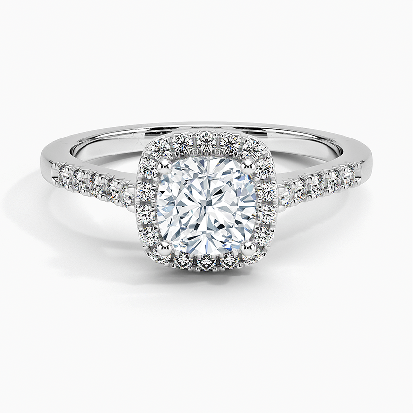 1,25 Karat Cushion Halo Tasarım Tektaş Laboratuvar Pırlanta Yüzük 18K- Lunara - Bold Diamonds