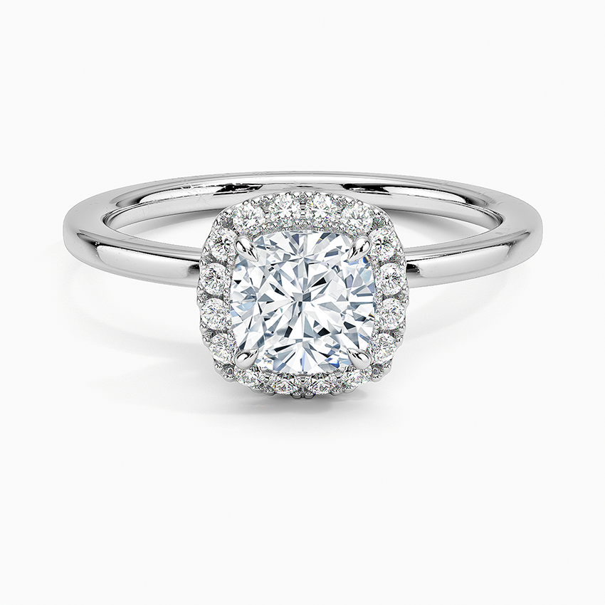 1.25 Karat Cushion Halo Tasarım Tektaş Laboratuvar Pırlanta Yüzük 18K -Ophelia - Bold Diamonds