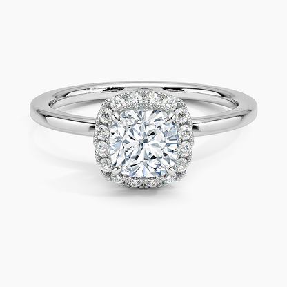 1.25 Karat Cushion Halo Tasarım Tektaş Laboratuvar Pırlanta Yüzük 18K -Ophelia - Bold Diamonds
