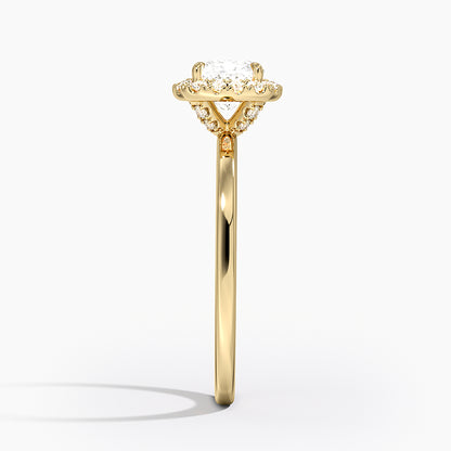 1.25 Karat Cushion Halo Tasarım Tektaş Laboratuvar Pırlanta Yüzük 18K -Ophelia - Bold Diamonds