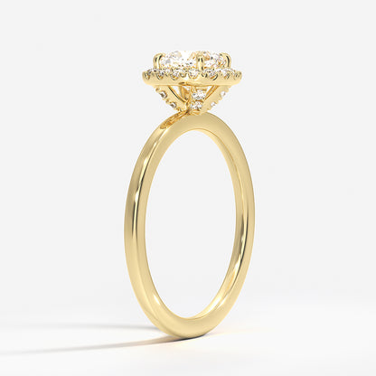 1.25 Karat Cushion Halo Tasarım Tektaş Laboratuvar Pırlanta Yüzük 18K -Ophelia - Bold Diamonds