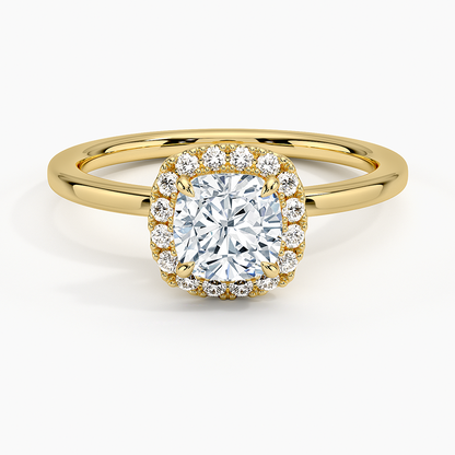 1.25 Karat Cushion Halo Tasarım Tektaş Laboratuvar Pırlanta Yüzük 18K -Ophelia - Bold Diamonds