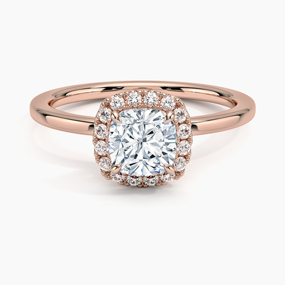 1.25 Karat Cushion Halo Tasarım Tektaş Laboratuvar Pırlanta Yüzük 18K -Ophelia - Bold Diamonds