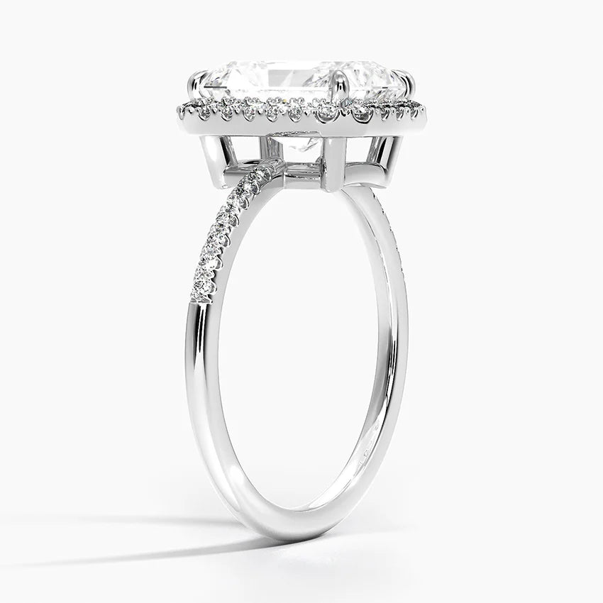1.25 Karat Cushion Halo Tasarım Tektaş Laboratuvar Pırlanta Yüzük 18K -Valora - Bold Diamonds