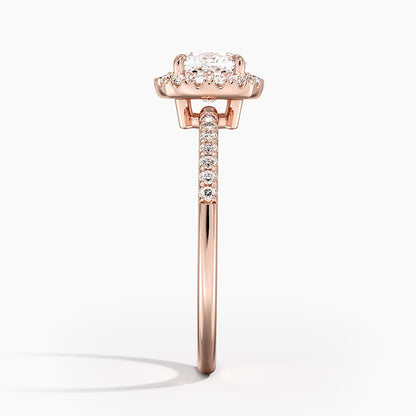 1.25 Karat Cushion Halo Tasarım Tektaş Laboratuvar Pırlanta Yüzük 18K -Valora - Bold Diamonds
