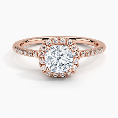 1.25 Karat Cushion Halo Tasarım Tektaş Laboratuvar Pırlanta Yüzük 18K -Valora - Bold Diamonds