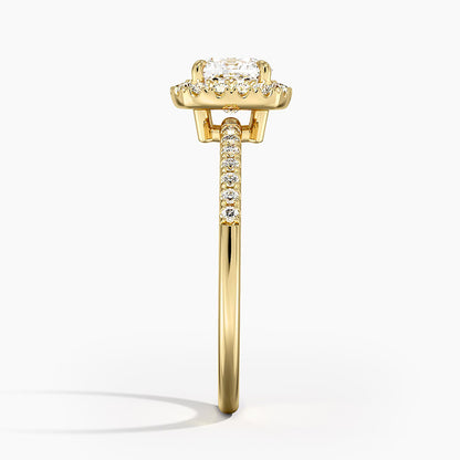 1.25 Karat Cushion Halo Tasarım Tektaş Laboratuvar Pırlanta Yüzük 18K -Valora - Bold Diamonds