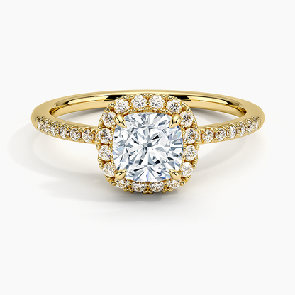 1.25 Karat Cushion Halo Tasarım Tektaş Laboratuvar Pırlanta Yüzük 18K -Valora - Bold Diamonds