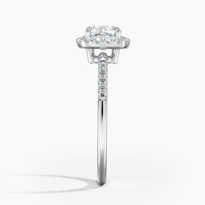 1.25 Karat Cushion Halo Tasarım Tektaş Laboratuvar Pırlanta Yüzük 18K -Valora - Bold Diamonds