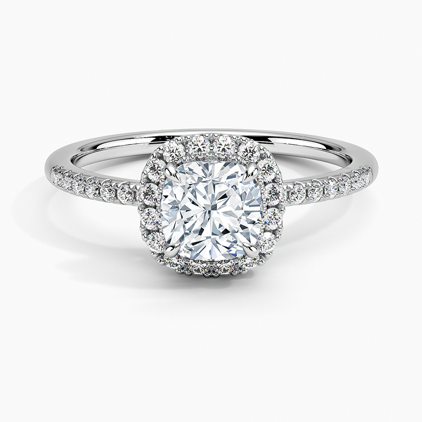 1.25 Karat Cushion Halo Tasarım Tektaş Laboratuvar Pırlanta Yüzük 18K -Valora - Bold Diamonds