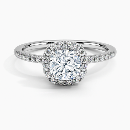 1.25 Karat Cushion Halo Tasarım Tektaş Laboratuvar Pırlanta Yüzük 18K -Valora - Bold Diamonds