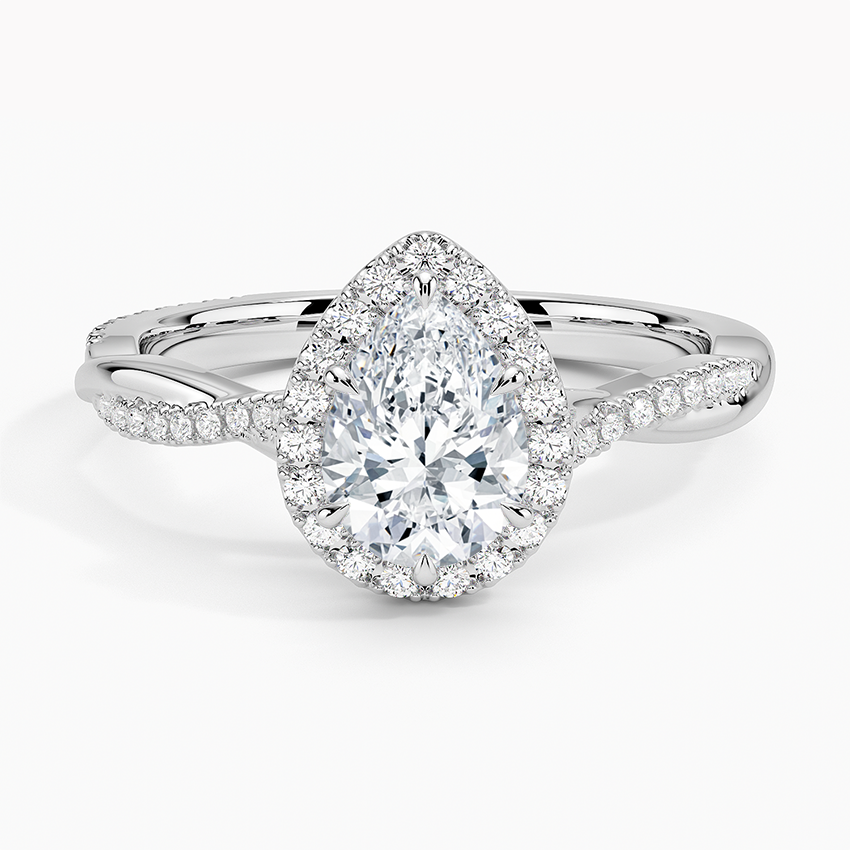 1.25 Karat Damla Halo Tasarım Tektaş Laboratuvar Pırlanta Yüzük 18K -Diamora - Bold Diamonds
