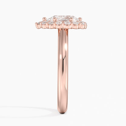 1.25 Karat Damla Halo Tasarım Tektaş Laboratuvar Pırlanta Yüzük 18K -Illumina - Bold Diamonds