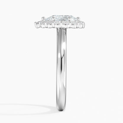 1.25 Karat Damla Halo Tasarım Tektaş Laboratuvar Pırlanta Yüzük 18K -Illumina - Bold Diamonds