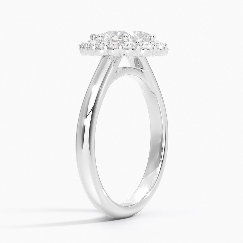 1.25 Karat Damla Halo Tasarım Tektaş Laboratuvar Pırlanta Yüzük 18K -Illumina - Bold Diamonds