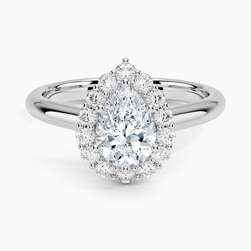 1.25 Karat Damla Halo Tasarım Tektaş Laboratuvar Pırlanta Yüzük 18K -Illumina - Bold Diamonds