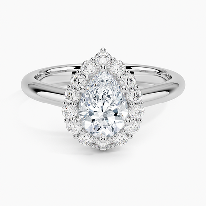 1.25 Karat Damla Halo Tasarım Tektaş Laboratuvar Pırlanta Yüzük 18K -Illumina - Bold Diamonds
