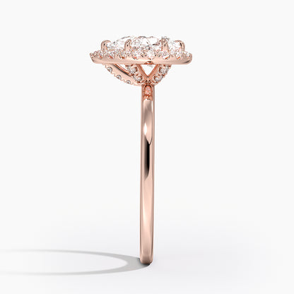 1.25 Karat Damla Halo Tasarım Tektaş Laboratuvar Pırlanta Yüzük 18K - Ophelia - Bold Diamonds
