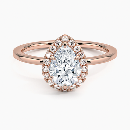 1.25 Karat Damla Halo Tasarım Tektaş Laboratuvar Pırlanta Yüzük 18K - Ophelia - Bold Diamonds