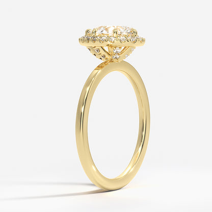1.25 Karat Damla Halo Tasarım Tektaş Laboratuvar Pırlanta Yüzük 18K - Ophelia - Bold Diamonds