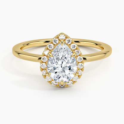 1.25 Karat Damla Halo Tasarım Tektaş Laboratuvar Pırlanta Yüzük 18K - Ophelia - Bold Diamonds