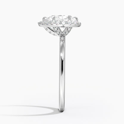 1.25 Karat Damla Halo Tasarım Tektaş Laboratuvar Pırlanta Yüzük 18K - Ophelia - Bold Diamonds