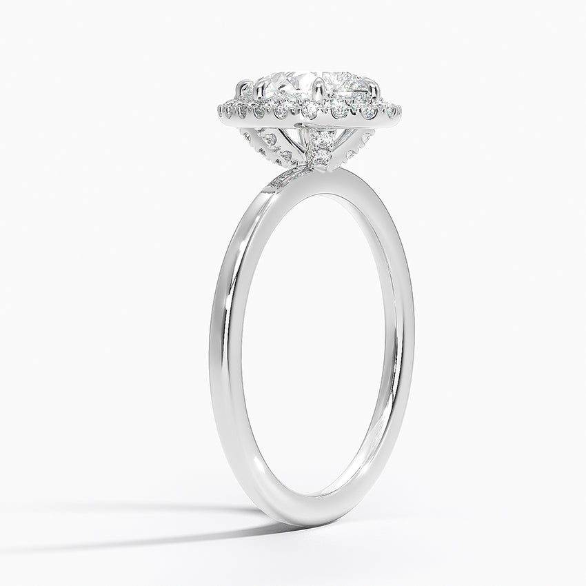1.25 Karat Damla Halo Tasarım Tektaş Laboratuvar Pırlanta Yüzük 18K - Ophelia - Bold Diamonds