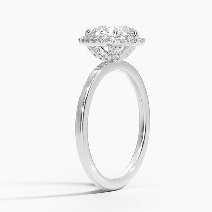 1.25 Karat Damla Halo Tasarım Tektaş Laboratuvar Pırlanta Yüzük 18K - Ophelia - Bold Diamonds