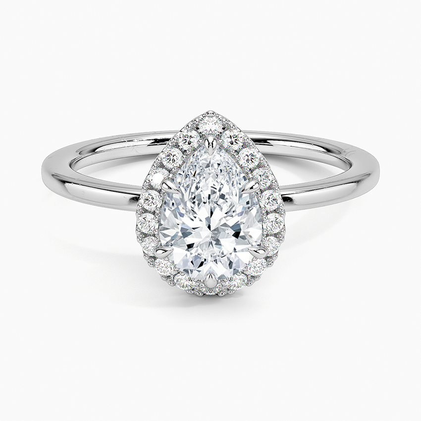 1.25 Karat Damla Halo Tasarım Tektaş Laboratuvar Pırlanta Yüzük 18K - Ophelia - Bold Diamonds