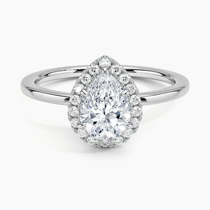1.25 Karat Damla Halo Tasarım Tektaş Laboratuvar Pırlanta Yüzük 18K - Ophelia - Bold Diamonds