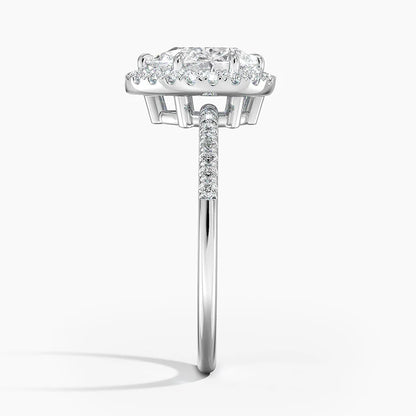 1.25 Karat Damla Halo Tasarım Tektaş Laboratuvar Pırlanta Yüzük 18K -Valora - Bold Diamonds