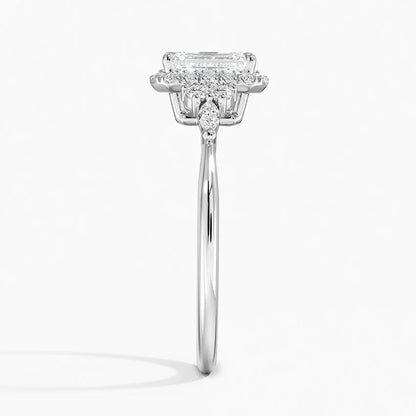 1.25 Karat Emerald Halo Tasarım Tektaş Laboratuvar Pırlanta Yüzük 18K -Amara - Bold Diamonds